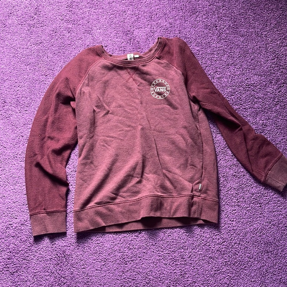 Vans pullover crew neck. Maroon. Size large